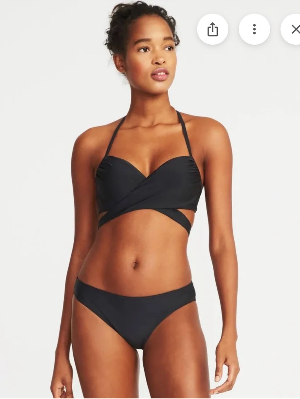 Old Navy Black Wrap Halter Bikini Top